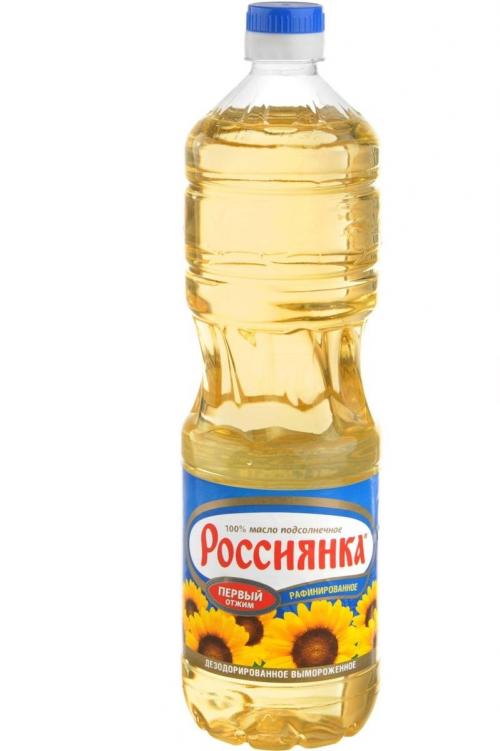 Масло "Россиянка" подсолнечное, рафинированное, дезодорированное, 1 л