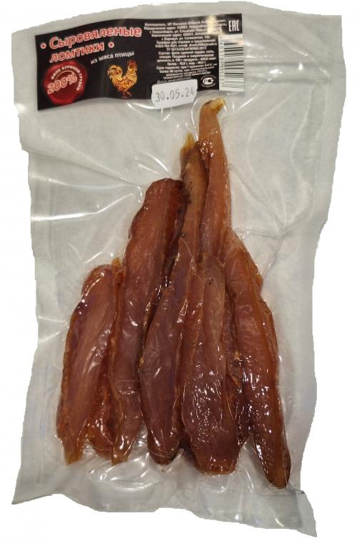 Сыровяленые ломтики из мяса птицы 100 г