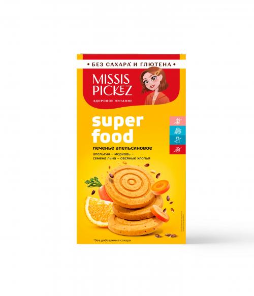 Печенье апельсиновое Superfood Missis Pickez без сахара и глютена