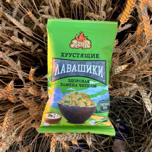 Лавашики ТМ Azar со вкусом сметаны с луком