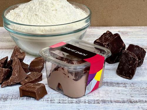 Профитроли 1 шарик Шоколадный мусс - Сливочный крем